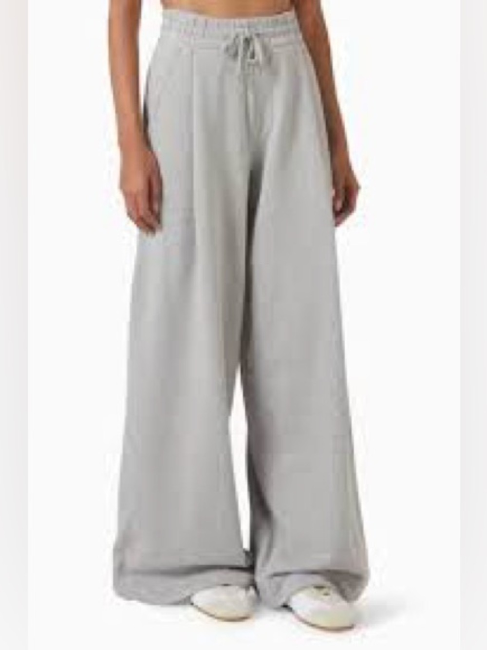 Dries Van Noten Light Gray Wide-Leg Drawstring Pants
